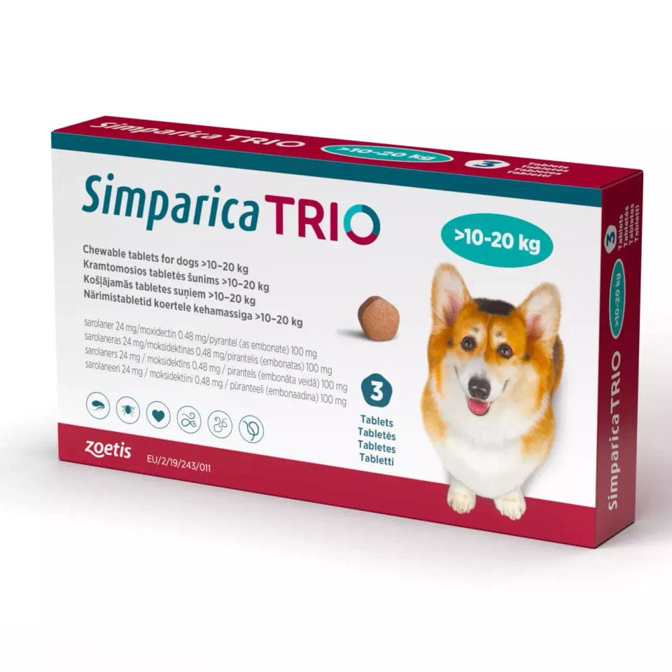 Simparica TRIO - Triple Protection for Dogs in One Tasty Monthly Chew  5.6 - 11 (lbs)